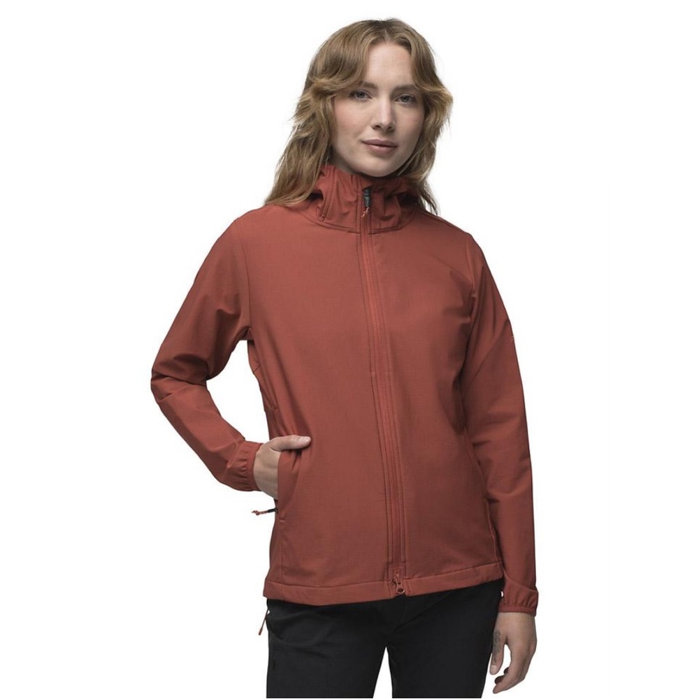 Prana Halle AT Long Sleeve Full Zip Hooded Jacket in Rust Sz S NEW